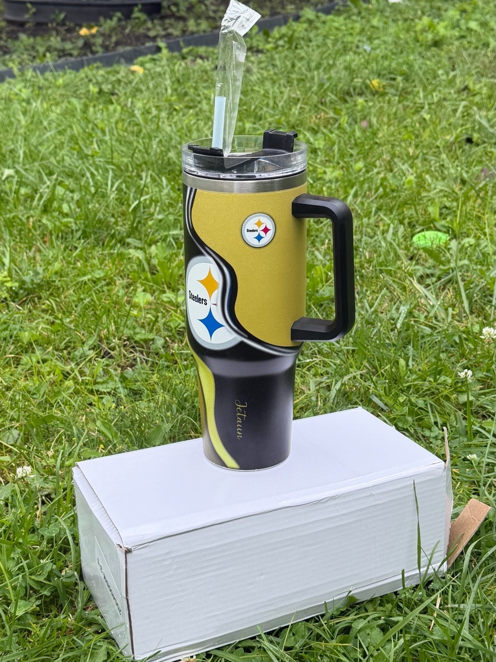 Pittsburgh Steelers Stainless Travel Tumbler - Yellow & Black